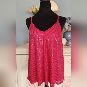 Sparkly Pink Sequin Top.    Size XL